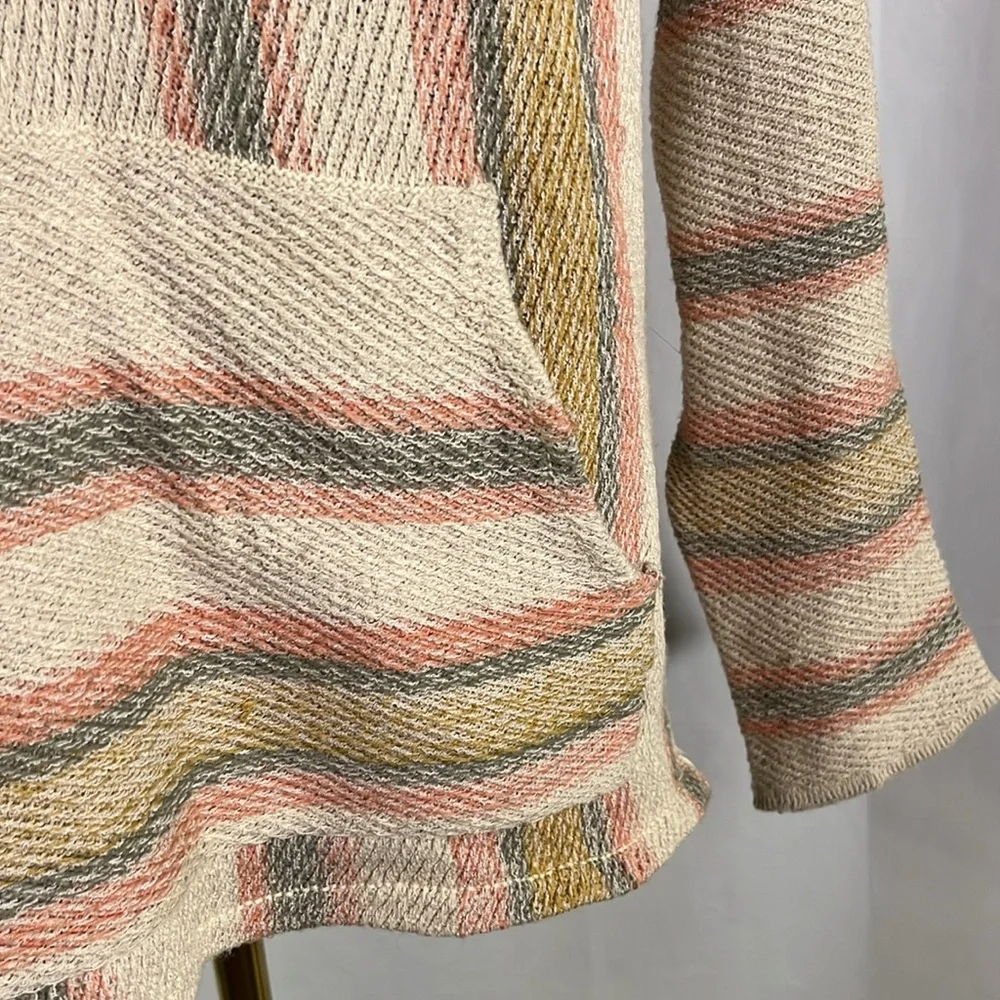 Rip Curl Sand Multicolor Striped My Tide Lace Up Poncho Hoodie - Picture 10 of 16